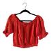 American Eagle Outfitters Tops | American Eagle Coral Boho Bohemain Hippie 70s Summer Off The Shoulder Croptop S | Color: Red | Size: S