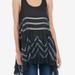 Free People Tops | Free People Mixed Media Black/Gray Trapeze Tunic, Size M | Color: Black/Gray | Size: M