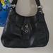 Coach Bags | Coach 'Lynn Soho" Black Leather Shoulder Bag | Color: Black/Silver | Size: Os