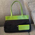 Kate Spade Bags | Kate Spade Hippy Green And Black Canvas Shoulder Bag | Color: Black/Green | Size: Os