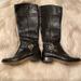 Michael Kors Shoes | Black Leather Michael Kors Riding Boots | Color: Black/Silver | Size: 8.5