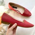 Urban Outfitters Shoes | Bdg Red Canvas Flats | Urban Outfitters Slip On Shoes | Color: Red/Tan | Size: 6