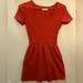 Madewell Dresses | Nwot Madewell Women's Short Sleeved Ribbed A-Line Red/Orange Dress W/ Pockets | Color: Orange/Red | Size: 0