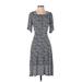 Monsoon Casual Dress - Midi: Gray Print Dresses - Women's Size 4