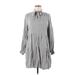 Zara Casual Dress - Shirtdress: Gray Dresses - Women's Size Medium