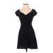 Rolla Coster Casual Dress - A-Line: Black Solid Dresses - Women's Size Small