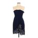 Raviya Casual Dress - A-Line Open Neckline Sleeveless: Blue Solid Dresses - Women's Size Large