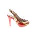 Chic by Lady Couture Heels: Slingback Stiletto Cocktail Red Shoes - Women's Size 37 - Peep Toe