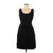 Tahari Casual Dress - A-Line Scoop Neck Sleeveless: Black Solid Dresses - New - Women's Size 6