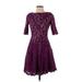 ML Monique Lhuillier Cocktail Dress: Purple Dresses - Women's Size 2