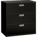 HON 600 Series 3-Drawer Lateral Filing Cabinet Metal/Steel in Black | 39.13 H x 42 W x 18 D in | Wayfair 693LP