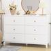 Winston Porter Winston 6 Drawers Double Dresser Large Wood Storage Chest for Living Room Hallway Entryway Wood in White | Wayfair