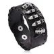 Bracelet en cuir véritable avec rivets en métal et tête de mort accessoires punk rock