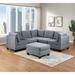 Gray Sectional - Latitude Run® Nicomedes 6 - Piece Upholstered Chaise Sectional Linen | 36 H x 90 W x 90 D in | Wayfair