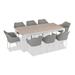 Corrigan Studio® Lutha 39.25" W Extendable Outdoor Dining Set in White/Barnwood Metal in Gray/White | 39.25 W x 126 D in | Wayfair