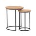 17 Stories Tacye Round 19.75" Outdoor Side Table Wood/Metal in Black/Brown | 23.75 H x 19.75 W x 19.75 D in | Wayfair