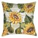 August Grove® Sunflowers On Shiplap Throw Pillow Polyester/Polyfill blend | 18 H x 18 W x 4.5 D in | Wayfair F0F56AA6FA6F47F5B1036AACD3951E56