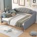 Alcott Hill® Chara Full/Double Solid Wood Daybed Upholstered in Brown/Gray | 56.29 W x 79.51 D in | Wayfair 957BAB61072E460888C6D2FF58DA461A