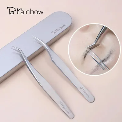 Brainbow-Pince à épiler antistatique pince à épiler professionnelle extension de cils fins