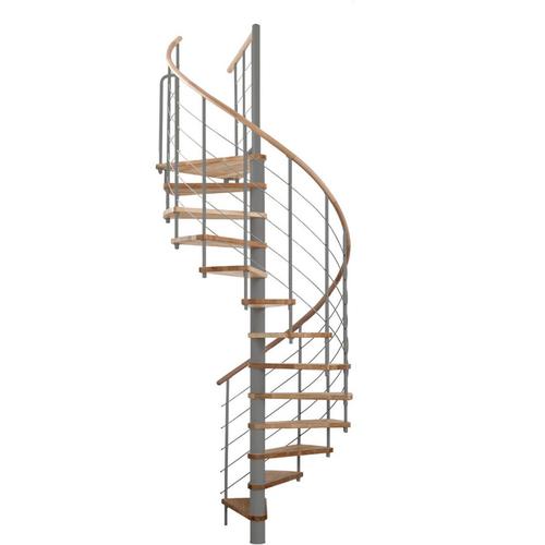 Minka Spindeltreppe Venezia grau Wendeltreppe Holztreppe, 120 cm, Eiche