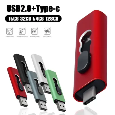 2 in1 Typ C USB-Flash-Laufwerke 4GB 8GB 16GB 32GB 64GB 128GB otg USB-Stick Memory Stick USB-Taste 2,0 Pen drive für Android PC Laptop Image
