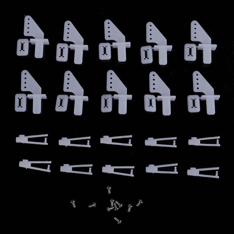 10 Sets Medium Lock On Nylon Control Horn und Gabelkopf 21 mm Set Ruder Servo Querruder Aufzüge für RC Starrflügelflugzeug