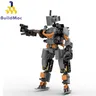 Build moc Mini Orange Exoskelett Soldat Mecha Bausteine Kit High-Tech-Kriegs führung Roboter Modell