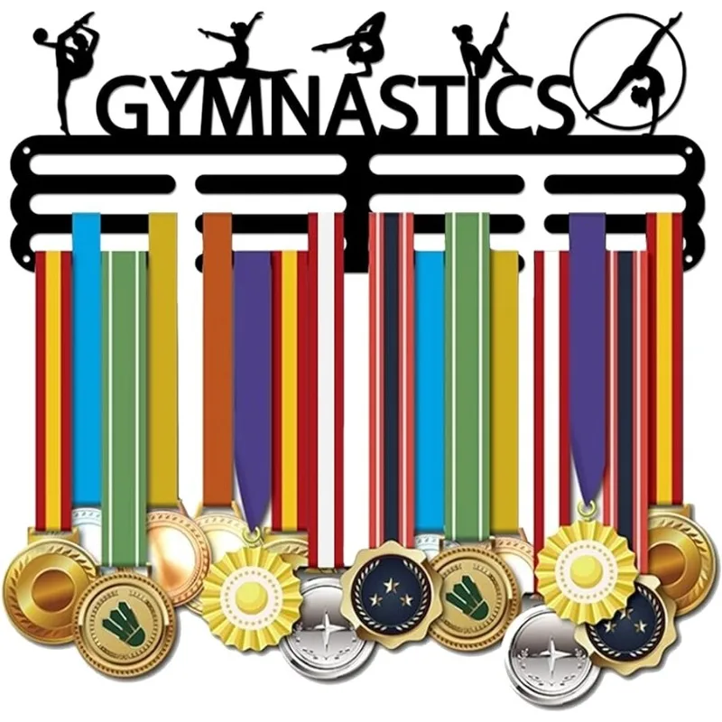 Aufhänger für Gymnastik-Medaillen, 5, künstlerische Figuren, Gymnastik, Sport-Medaillenhalter, Eisen-Medaillen-Präsentationsständer, Wandmontage, mehrere Image