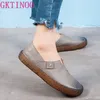 GKTINOO Designer Damen Schwarz Flats Slip On Damen Casual Echtes Leder Flache Handgemachte Damen Schuhe Weiche Unterseite Loafers