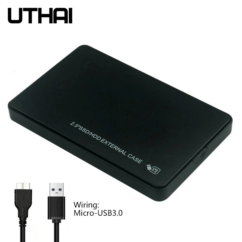 Externes Festplattengehäuse, USB 3.0, SATA II, III, unterstützt bis zu 6 TB Mobiles Hochgeschwindigkeits-HDD-Gehäuse mit Kabel, T43, 2,5 Zoll Image