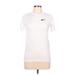 Nike Active T-Shirt: White Solid Activewear - Women's Size Large