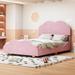 Twin/Full Size Bed Frame with Cloud Shaped Headboard and Footboard, Velvet Platform Bed with Slats Support, No Box Spring Needed
