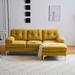 83" Modern L-Shaped Velvet Upholstered Sectional Sofa