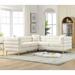81.5" Oversized Corner Sofa L-Shaped Teddy Fabric Sectional Sofa with 3 Pillows, 5-Seat Sleeper Sofa for Living Room, White