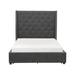 Matt Gray Fabric Upholstered Tufted Platform Bed