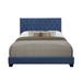 Morgan Blue Fabric Upholstered Tufted Bed