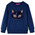 vidaXL Kids' Sweatshirt Navy Blue 128