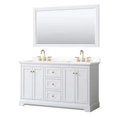 Avery 60-inch Double Vanity, Quartz Top, 58-inch Mirror