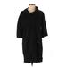 Zara Casual Dress - Shift Cowl Neck 3/4 sleeves: Black Solid Dresses - New - Women's Size Small