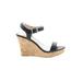 Charles by Charles David Wedges: Black Solid Shoes - Women's Size 9 1/2 - Open Toe