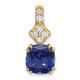 14K Lab Grown Diamond Created Blue Sapphire Pendant