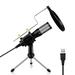 USB Microphone Kit Portable Metal Recording Microphone Kit with Adjustable Arm Computer Condenser Microphone for Studio Recording Broadcasting