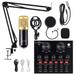 Podcasting Microphone Set Microphone Kit with Sound Card Studio Equipment for YouTube TikTok Live Vlogging Broadcasting Studio Equipment Set