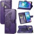 Wallet Case For Motorola MOTO G10/MOTO G30 3D Butterfly Embossing Slim Flip PU Leather Phone Case Magnetic Closure Credit Card Slots Holder Cover for Motorola MOTO G30/MOTO G10 HZD Deep Purple