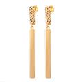 'Modern Gold-Plated Dangle Earrings with Textured Finish'