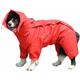 Hoopzi - Dog Raincoat with Detachable Hood, Dog Coat with Adjustable External Drawstring, Rain Jacket with Hood and Neck Hole, 22(Red),25-30lbs,