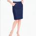 J. Crew Skirts | J Crew Navy The Pencil Skirt Classic Cotton Straight Skirt W Pockets Sz 4 | Color: Blue | Size: 4