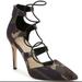 Jessica Simpson Shoes | Jessica Simpson Parsee Fatigue Green Camo Strappy Heels Pointed Pumps 7.5 Nib | Color: Black/Green | Size: 7.5