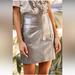 Free People Skirts | Free People Holding Onto A Dream Metallic Silver Coated Mini Skirt | Color: Gray/Silver | Size: 10