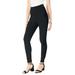 Plus Size Women's Lace Applique Side-Seam Legging by Roaman's in Black (Size 18/20)